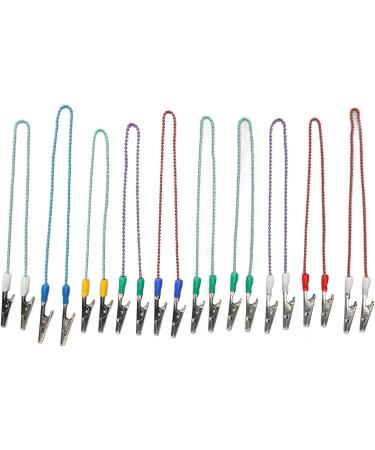 10-Pack Stainless Steel Toothed Holes Double-Head Napkin Clamps | Durable Chain Holders for Dentures | Easy to Clean & Sterilize - Buy Online on GoSupps.com