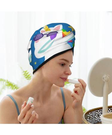 Cool Unicorn Star Golden Microfiber Hair Towel | Soft Super Absorbent Wrap for Long Curly & Thick Hair - Quick Dry Coral Velvet for Women - Buy Online on GoSupps.com