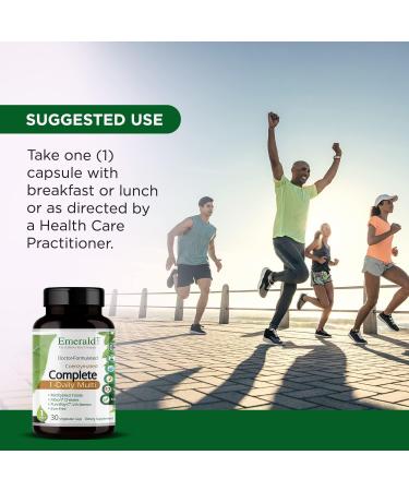 Emerald Labs Complete 1-Daily Multi - 30 Vegetable Capsules - Heart, Bones, Immune Health & Vision Support - Methylated Folate, Amino Acids - 30 Servings - Buy Online on GoSupps.com