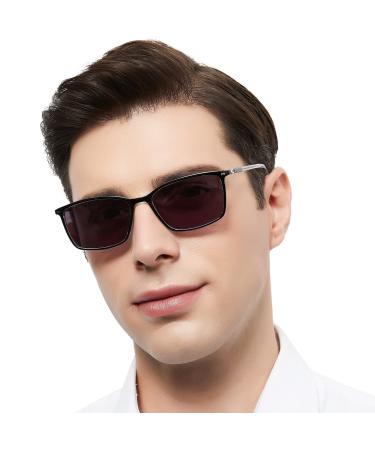 OCCI CHIARI Retro Oversized Reading Sunglasses Men Stylish Full Lens Sun Readers 1.0 1.25 1.5 1.75 2.0 2.25 2.5 2.75 3.0 3.5 (Black+Transparent 100) Black+clear 1.0 x