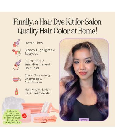 INH Hair Dye Kit - Complete Set with Bowl Brush Gloves & Clips for Tinting Bleaching & Highlighting | International Shipping Available - Buy Online on GoSupps.com