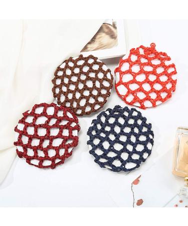 Handmade Knit Mesh Hair Bun Cover Snood Set - 12 Pieces, Assorted Colors - Buy Online on GoSupps.com