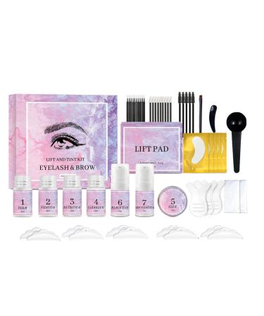 Lash Lift Kit & Brow Lamination Kit 4 IN 1 Professional Eyelash Lifting Kit Eyebrow Lamination Kit with Black Eyelash Perm Kit with All Tools Lasts for 8 Weeks Easy to Use for Salon Home