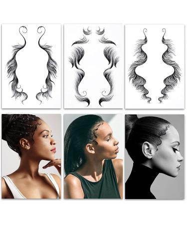 Bangs Tattoo Sticker Set - Waterproof Fake Fringe Hair Edge Stickers for Women & Girls - Natural Fashion Look - 10 Styles - Novelty Wig Beauty DIY - Includes 10 Sheets of Temporary Tattoos - Buy Online on GoSupps.com