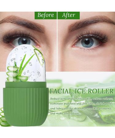 Premium Green Ice Roller Face Silicone Reusable Ice Roller for Smooth Skin Reduces Puffiness & Illuminates Eyes - Buy Online on GoSupps.com