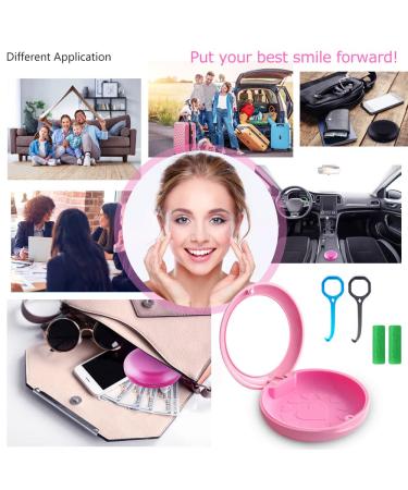 Wenge Aligner Removal Tool with Mirror & Pink Retainer Case - 2 Aligner Trays & Chewies for Oral Care - Buy Online on GoSupps.com