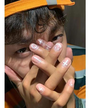 6 Sheet Smiley Face Nail Art Stickers | Black Red Flame Heart 3D Self-Adhesive Decals for Acrylic Nails | Stars, Symbols, Line Designs | Nail Decoration for Women, Men, Girls - Buy Online on GoSupps.com