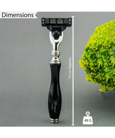 Haryali London 3 Blade Straight Razor - Elegant Black Design for Men & Women - Superior Shaving Experience - 1 Piece - Buy Online on GoSupps.com