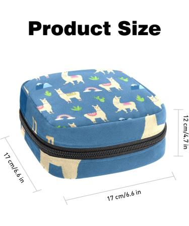 Alpaca Cactus Rainbow Menstrual Pad Storage Bag - Portable Period Pouch for Women - Color 12 - Buy Online on GoSupps.com