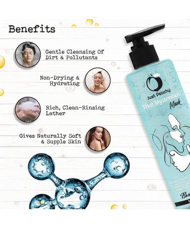 Just Peachy That Mysterious Musk Shower Gel - Vegan Body Wash | SLS-Free Paraben-Free Enriched with Hyaluronic Acid & Vitamin E | 250 ml | International Shipping Available - Buy Online on GoSupps.com
