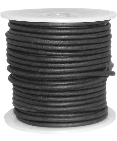 Cords Craft 1mm Black Matte Round Leather Cord - 20M/21.87 Yards for Jewelry Making, Bracelets, Necklaces - Genuine Leather String for Crafts & Hobbies - Buy Online on GoSupps.com