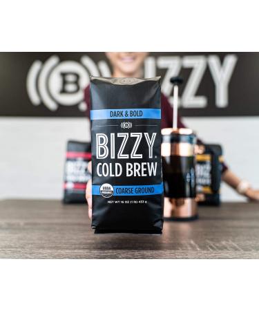 Bizzy Organic Cold Brew Coffee Bundle - Coarse Ground Smooth & Sweet + Dark & Bold 1 LB | 2 Pack - Buy Online on GoSupps.com