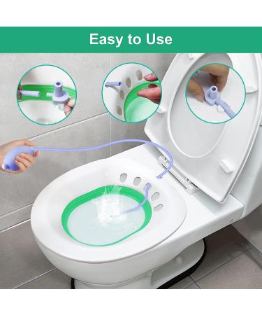 Sitz Bath for Hemorrhoids & Postpartum Care - Collapsible, Easy to Store Over The Seat Solution for Perineal Care | Treat Postpartum Wounds & Hemorrhoids Discreetly - Buy Online on GoSupps.com