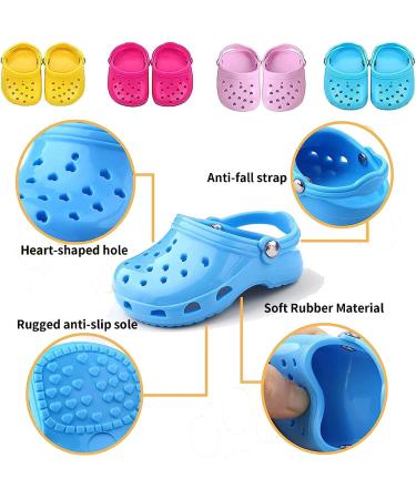 4Pack/2Pairs Pet Dog Croc Summer Dog Shoes Puppy Candy Colors Sandals with Rugged Anti-Slip Sole Breathable Comfortable Dog Shoes Gift for Pet Festival (Pink) - Buy Online on GoSupps.com