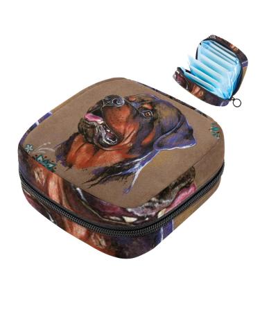 Rottweiler-napkietten-storage bag for dogs and flowers menstrual cup portable women's bandages storage bags female menstruation first period bag