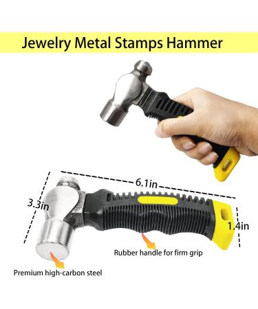 Steel Bench Block and Stamping Hammer Kit for Jewelry Making - No-Rebound Metal Block and Stamping Tools - Buy Online on GoSupps.com