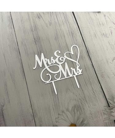 AMINJIE Mrs & Mrs Cake Topper-Wedding and Anniversary Cake Topper Gay and Lesbian LGBT Marriage Union Love is Love Mirror Silver Acrylic - Buy Online on GoSupps.com