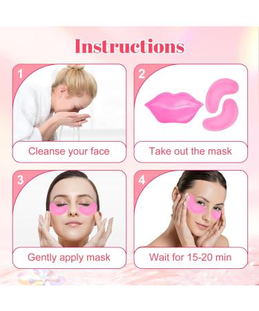 30 Pads Lip & Eye Masks | Crystal Collagen Skincare for Puffy Eyes & Dark Circles | Moisturizing Anti-Aging Treatment - Buy Online on GoSupps.com