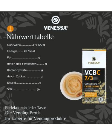 VENESSA Caff Crema VCBC 12 x 1 kg Packs of Whole Coffee Beans 7/3 Highly Creamy Vending Coffee Gentle Roasted 70% Arabica 30% Robusta - Buy Online on GoSupps.com