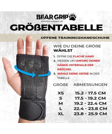 Buy Bear Grip Open Training Gloves for Crossfit Bodybuilding Calisthenics & Powerlifting | Black M - Best International Shipping - Buy Online on GoSupps.com
