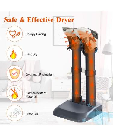 COSTWAY Electric Boot Dryer & Warmer | Fast Drying, Overheat Protection | For Work Boots, Shoes, Gloves, Socks | Easy Assembly | 2-Shoe Capacity - Buy Online on GoSupps.com