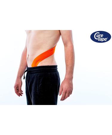 Curtape Sports Kinesiology Tape - Waterproof Latex-Free 25% More Adhesive - T V Certified 5cm x 5m Orange - Ideal for Injuries & Complaints - Buy Online on GoSupps.com