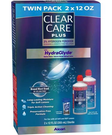 Clear Care 12 oz Twin Value Pack - Pack of 4 - Cleaning & Disinfection Solution - Buy Online on GoSupps.com
