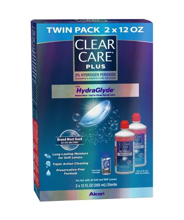 Clear Care Cleaning & Disinfection Solution-12 oz, Twin Value Pack (Pack of 4)
