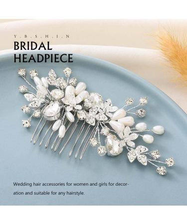 Zoestar Wedding Hair Combs Slides Silver Crystal Headpiece Pearl Bridal Hair Jewelry Rhinestone Hair Accessories for Women and Girls - Buy Online on GoSupps.com