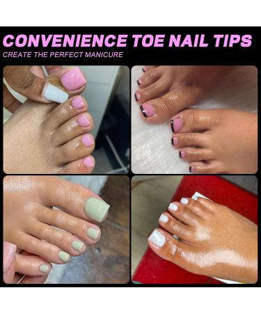 AddFavor 600pcs Toe Nail Tips - Clear Soft Gel Half Cover False Toenails for Extensions | Press-On Acrylic Nail Tips - Buy Online on GoSupps.com