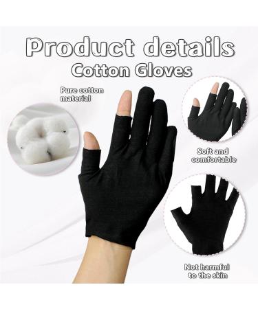 Buy Lilbitty Cotton Gloves - 3 Pairs Moisturizing Gloves for Dry Hands | Overnight Moisture Therapy | Black - Buy Online on GoSupps.com