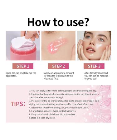 Collagen Jelly Cream Hydrating Skin Treatment Firming Niacinamide & Hydrolyzed Collagen Anti Aging Moisturizer Wrinkle for Youthful Glow Nourishing Infused Gel Cream for All Skin Types - Buy Online on GoSupps.com