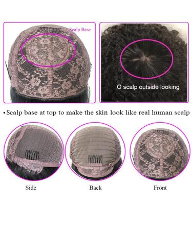 Short Curly Human Hair Wig with Bangs for Black Women - Brazilian Remy, 200 Density, 14 Inch Natural Color - Buy Online on GoSupps.com