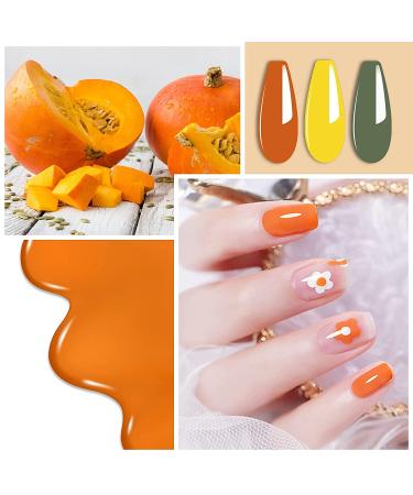 Angmile Fall Gel Nail Polish Set - 6 Colors Orange Red Gold Kit for Halloween & Thanksgiving - Buy Online on GoSupps.com