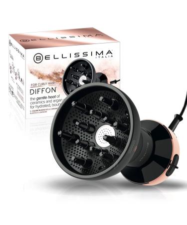 Bellissima Italia Diffon DF1 5000 - Diffuser & Hair Dryer for Curly Hair with Ceramic Argan Oil - Lightweight