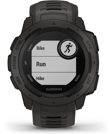 Garmin Instinct Graphite Outdoor Watch with GPS, Glonass, Galileo, Heart Rate Monitoring, Compass - Buy Online on GoSupps.com