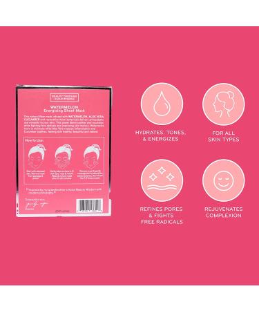 PurLisse Watermelon Energizing Sheet Mask - 6 Pack | Hydrating & Revitalizing Skincare - Buy Online on GoSupps.com