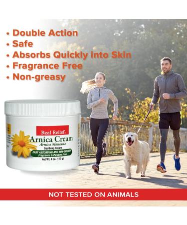Real Relief Arnica Cream 4 oz - Soothing Pain Relief Cream - Pack of 1 - Buy Online on GoSupps.com