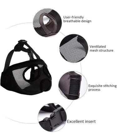 Jyhy Adjustable Muzzle for Dogs & Cats Breathable for Bulldogs Pugs Shih Tzus | XL Size (46-64cm) - Black - Buy Online on GoSupps.com