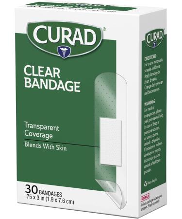 Buy CURAD Clear Plastic Self-Adhesive Bandages - Essential First Aid Supplies 3/4 x 3 inches 30 per Box Pack of 6 - Fast International Shipping - Buy Online on GoSupps.com