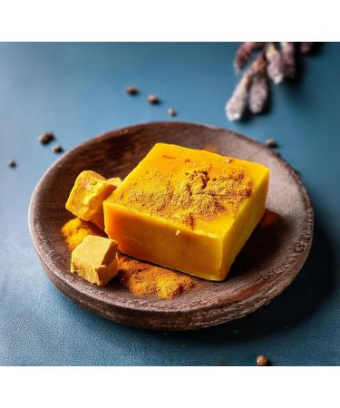 Organic Sandalwood & Curcumin Soap - Nourishing Anti-Aging | Paraben-Free Skin Brightening | Daily Bath Soap for Men & Women - Buy Online on GoSupps.com