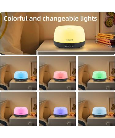 TAIGUCAT Mini Essential Oil Diffuser 300ml with Remote Control | Aromatherapy Electric Air Diffuser | USB-C Power Cord | 7 LED Color Changing | Deep Wood Grain | Ideal for Small Room and Bedroom - Buy Online on GoSupps.com