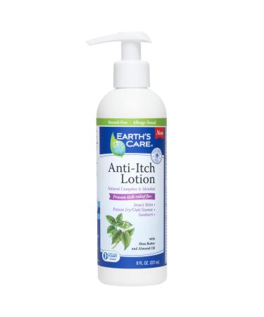 Earth's Care Anti Itch Lotion - Steroid Free - Soothes Sunburns Dry and Itchy Skin and Minor Skin Irritation FL. 8 OZ