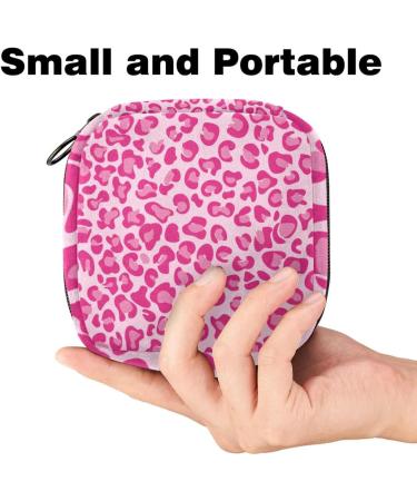 Portable Women's Binding-Up Bags | Menstrual Cup & Tampon Bags for Teens | Pink Leopard Pattern - Buy Online on GoSupps.com
