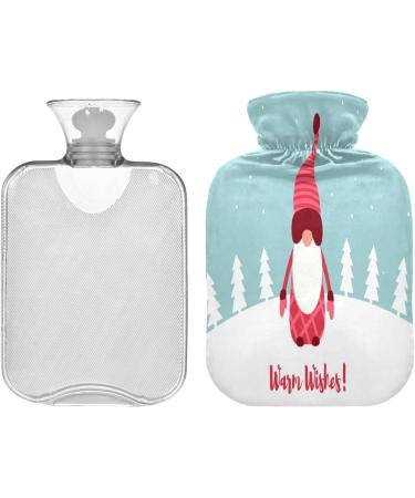 Scandinavian Christmas Elf Hot Water Bottle - 2L Soft Fleece Cover for Hot & Cold Therapy - Buy Online on GoSupps.com