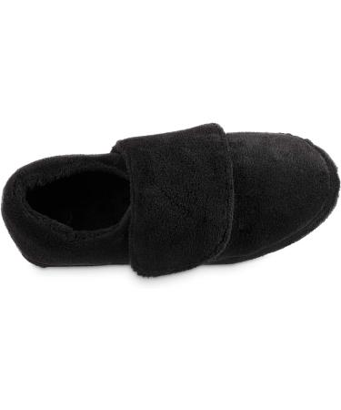 Acorn Men's Adjustable Wrap Slippers 9-10 Black - Therapeutic Support for Arthritis, Swollen Feet, Diabetic Footwear - Buy Online on GoSupps.com