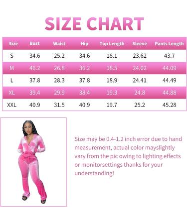 Yidengymx Women's Velour Tracksuit Set | Pink Hoodie & Wide Leg Pants | Long Sleeve Crop Top | Medium - Buy Online on GoSupps.com