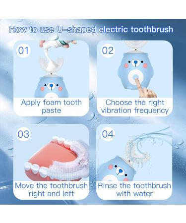 Kids Electric U Shaped Toothbrush Replacement Brush Head Set - 3 Normal & 2 U Shaped Heads for Ages 2-7 | International Shipping Available - Buy Online on GoSupps.com