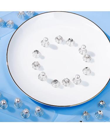 Jiebor 96Pcs Spiral Hair Pins Rhjsonestone Pearl Hair Clips for Prom Wedding Women - Bridal Coil Twist with Crystal Jewelry - Christmas Gift - Buy Online on GoSupps.com