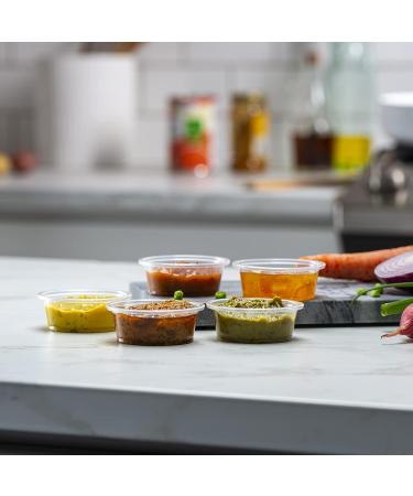 2 oz Clear Disposable Plastic Portion Cups - 200 Count | Small Mini Containers for Jello Shots, Sauce, Slime, Condiments, Medicine, Crafts | Souffle Cups for Portion Control & Meal Prep - Buy Online on GoSupps.com